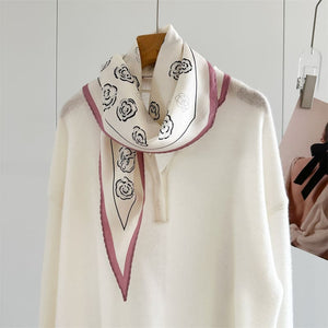 MaraSilk Pure Mulberry Silk-Wool Scarf - Diamond MS915