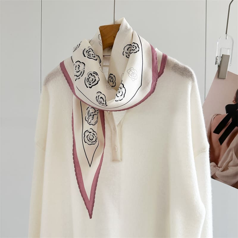 MaraSilk Pure Mulberry Silk-Wool Scarf - Diamond MS915