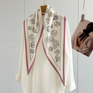 MaraSilk Pure Mulberry Silk-Wool Scarf - Diamond MS915