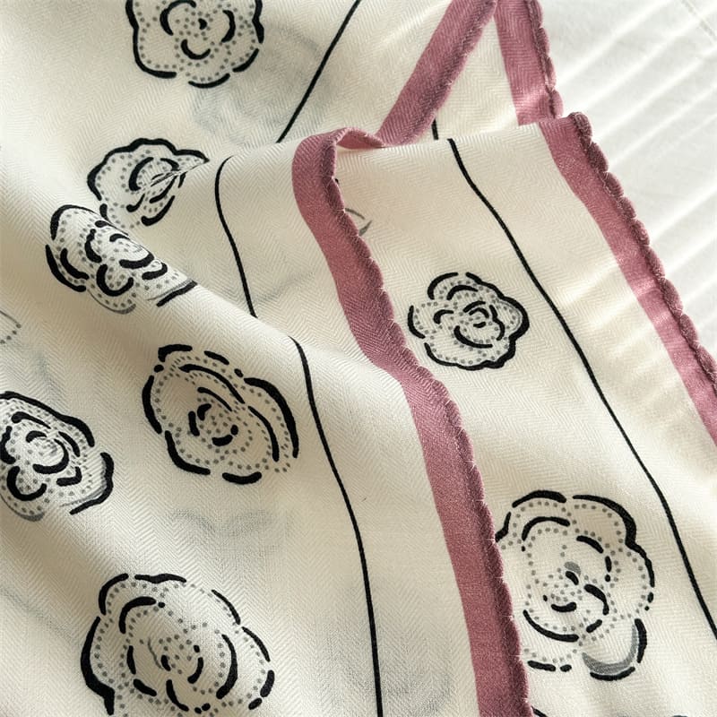 MaraSilk Pure Mulberry Silk-Wool Scarf - Diamond MS915