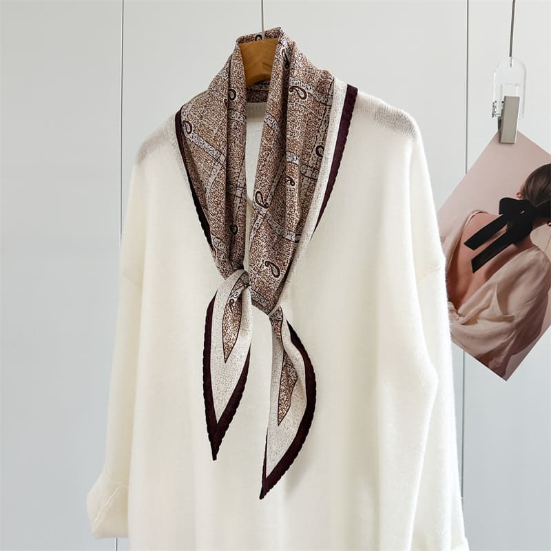 MaraSilk Pure Mulberry Silk-Wool Scarf - Diamond MS916 55" x 17" MS91601