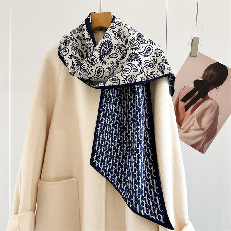 MaraSilk Pure Mulberry Silk-Wool Scarf - Ribbon MS905 57" x 10" MS90501