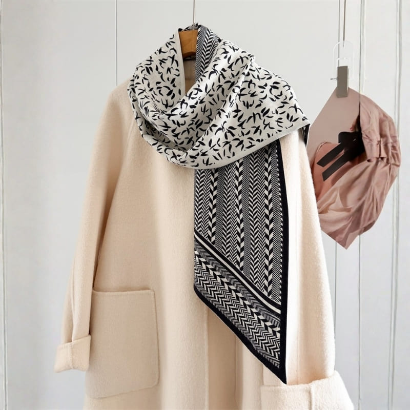 MaraSilk Pure Mulberry Silk-Wool Scarf - Ribbon MS920 57" x 10" MS92001