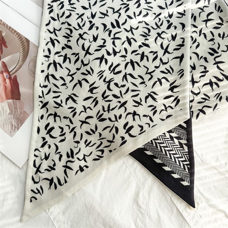 MaraSilk Pure Mulberry Silk-Wool Scarf - Ribbon MS920