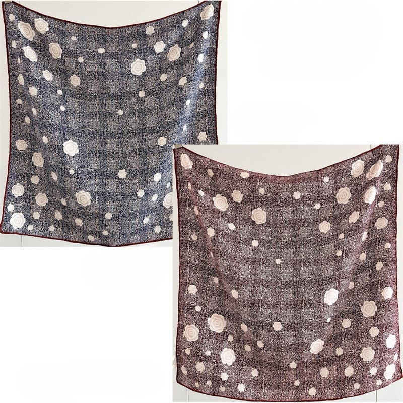 MaraSilk Pure Mulberry Silk-Wool Scarf - Square MS913
