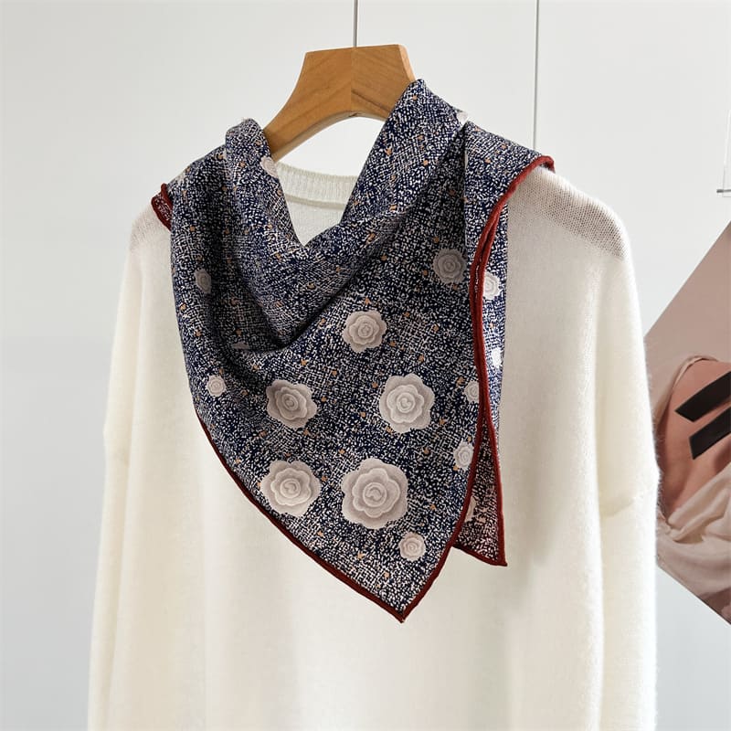 MaraSilk Pure Mulberry Silk-Wool Scarf - Square MS913