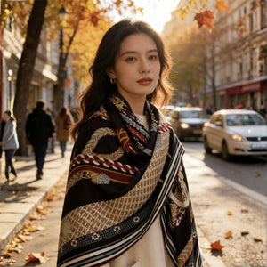 MaraSilk Pure Mulberry Silk-Wool Scarf - Square MS907