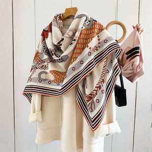 MaraSilk Pure Mulberry Silk-Wool Scarf - Square MS907