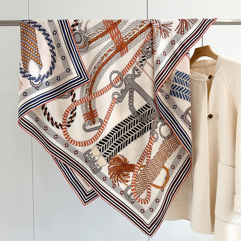 MaraSilk Pure Mulberry Silk-Wool Scarf - Square MS907