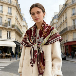 MaraSilk Pure Mulberry Silk-Wool Scarf - Square MS907