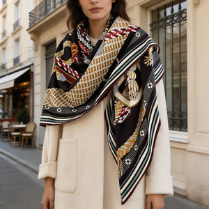 MaraSilk Pure Mulberry Silk-Wool Scarf - Square MS907