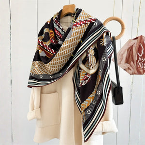 MaraSilk Pure Mulberry Silk-Wool Scarf - Square MS907