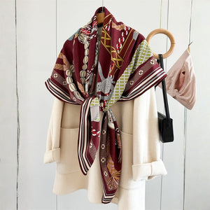 MaraSilk Pure Mulberry Silk-Wool Scarf - Square MS907