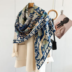 MaraSilk Pure Mulberry Silk-Wool Scarf - Square MS908