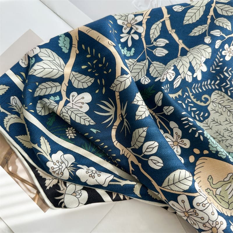 MaraSilk Pure Mulberry Silk-Wool Scarf - Square MS908