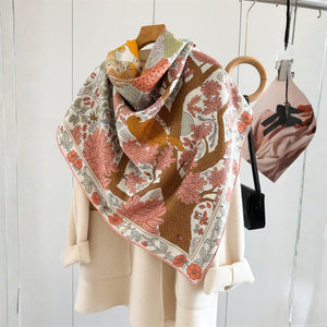 MaraSilk Pure Mulberry Silk-Wool Scarf - Square MS908