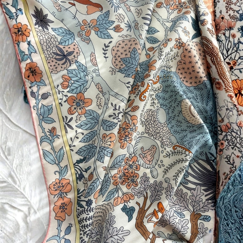 MaraSilk Pure Mulberry Silk-Wool Scarf - Square MS908
