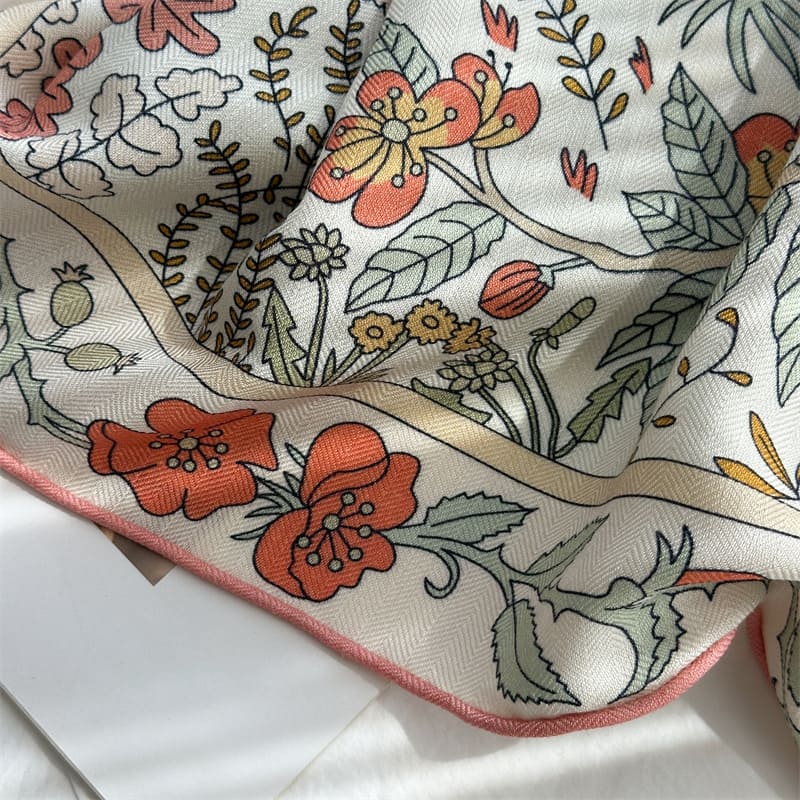 MaraSilk Pure Mulberry Silk-Wool Scarf - Square MS908