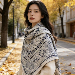 MaraSilk Pure Mulberry Silk-Wool Scarf - Square MS909