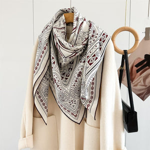MaraSilk Pure Mulberry Silk-Wool Scarf - Square MS909