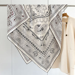 MaraSilk Pure Mulberry Silk-Wool Scarf - Square MS909