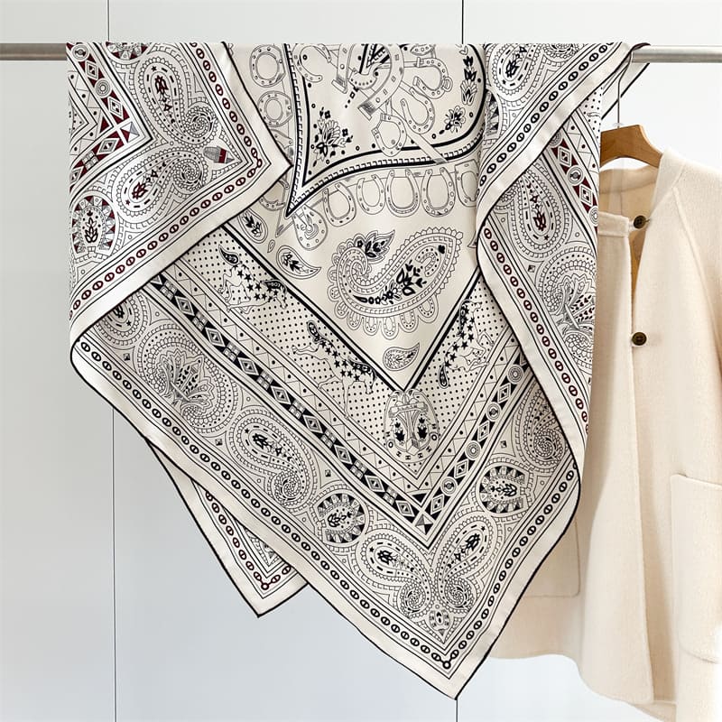 MaraSilk Pure Mulberry Silk-Wool Scarf - Square MS909