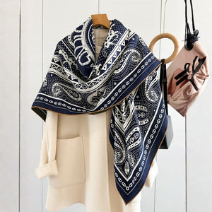 MaraSilk Pure Mulberry Silk-Wool Scarf - Square MS909
