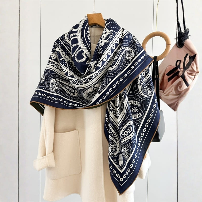 MaraSilk Pure Mulberry Silk-Wool Scarf - Square MS909