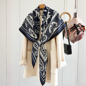 MaraSilk Pure Mulberry Silk-Wool Scarf - Square MS909