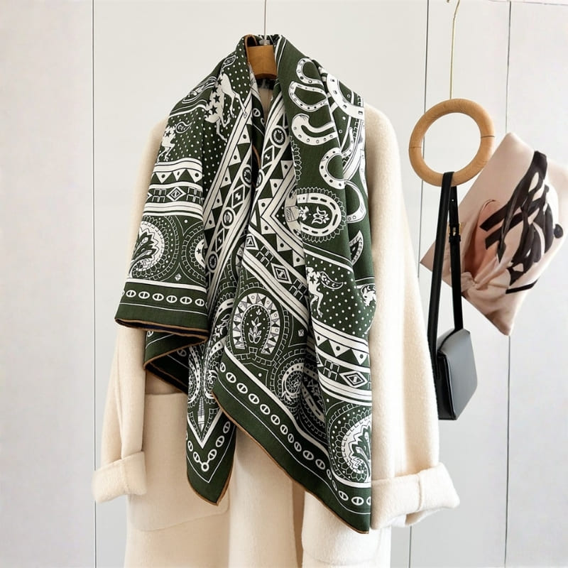 MaraSilk Pure Mulberry Silk-Wool Scarf - Square MS909