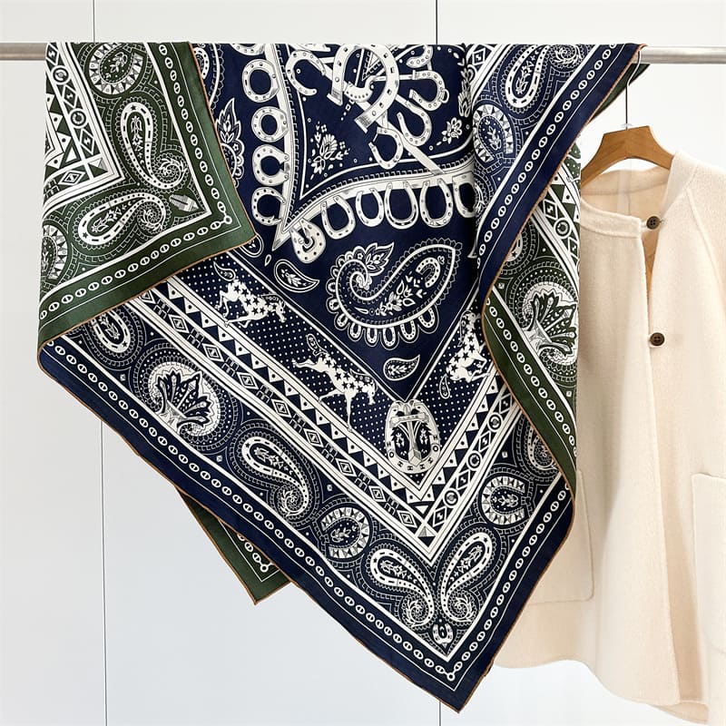 MaraSilk Pure Mulberry Silk-Wool Scarf - Square MS909