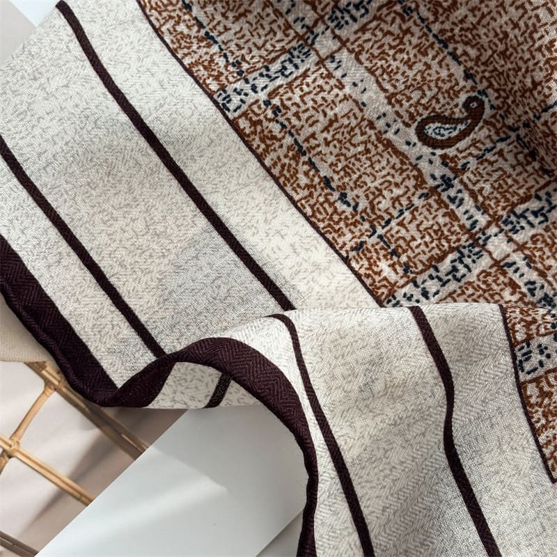 MaraSilk Pure Mulberry Silk-Wool Scarf - Square MS910