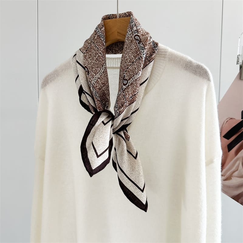 MaraSilk Pure Mulberry Silk-Wool Scarf - Square MS910