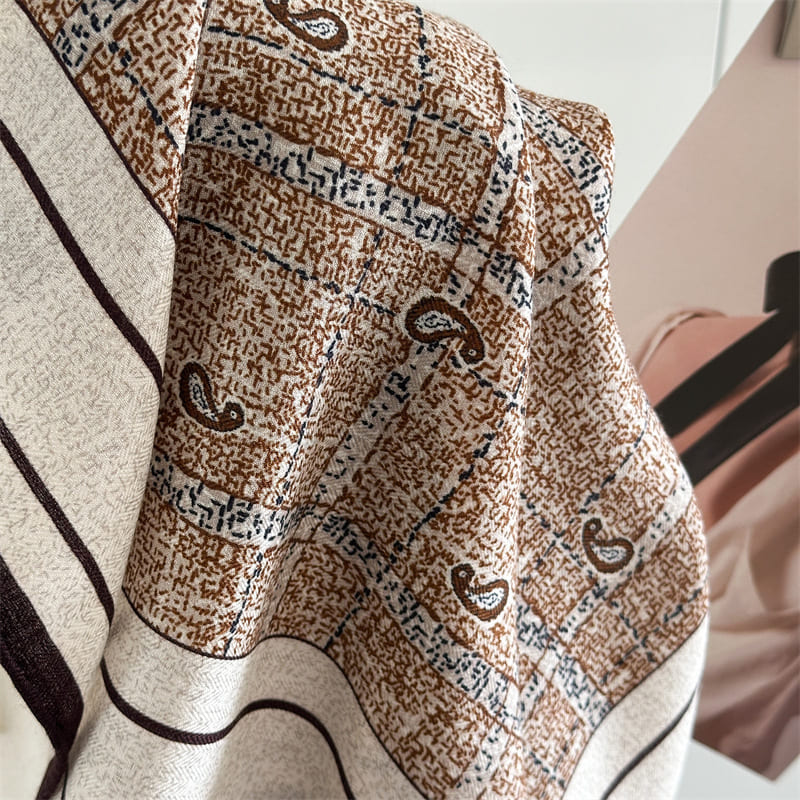 MaraSilk Pure Mulberry Silk-Wool Scarf - Square MS910