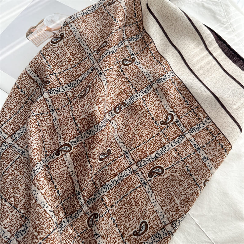 MaraSilk Pure Mulberry Silk-Wool Scarf - Square MS910