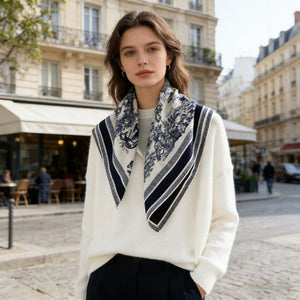 MaraSilk Pure Mulberry Silk-Wool Scarf - Square MS911
