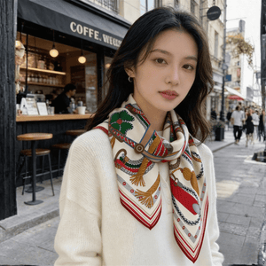 MaraSilk Pure Mulberry Silk-Wool Scarf - Square MS912