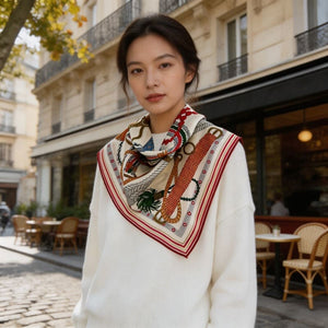 MaraSilk Pure Mulberry Silk-Wool Scarf - Square MS912