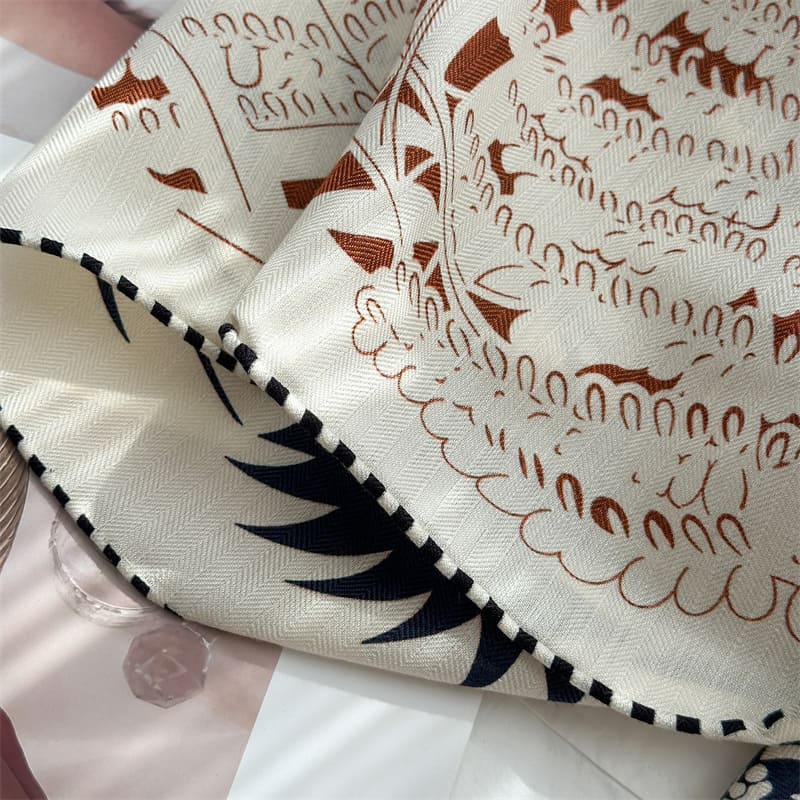 MaraSilk Pure Mulberry Silk-Wool Scarf - Square MS914
