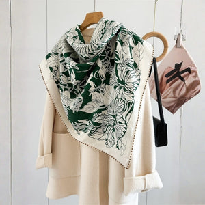 MaraSilk Pure Mulberry Silk-Wool Scarf - Square MS914