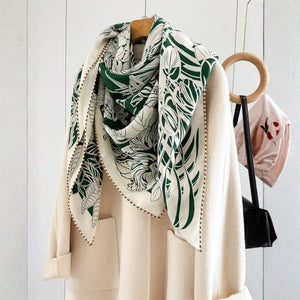 MaraSilk Pure Mulberry Silk-Wool Scarf - Square MS914