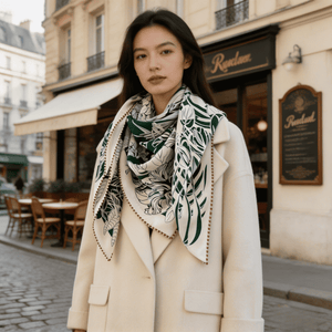 MaraSilk Pure Mulberry Silk-Wool Scarf - Square MS914