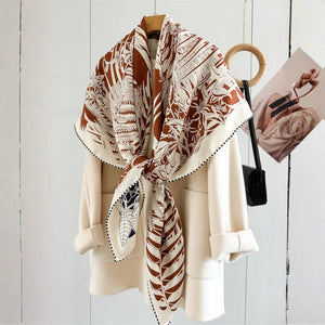 MaraSilk Pure Mulberry Silk-Wool Scarf - Square MS914
