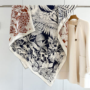 MaraSilk Pure Mulberry Silk-Wool Scarf - Square MS914
