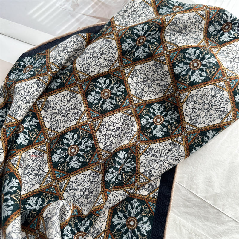 MaraSilk Pure Mulberry Silk-Wool Scarf - Square MS917