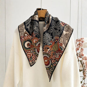 MaraSilk Pure Mulberry Silk-Wool Scarf - Square MS917