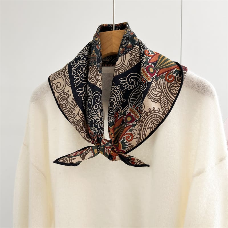 MaraSilk Pure Mulberry Silk-Wool Scarf - Square MS917