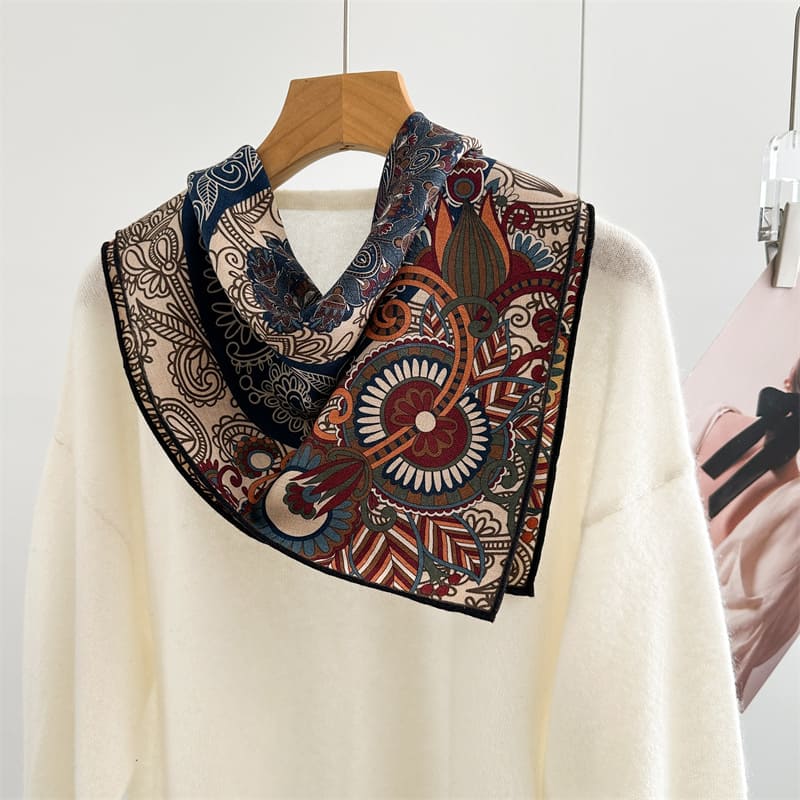 MaraSilk Pure Mulberry Silk-Wool Scarf - Square MS917