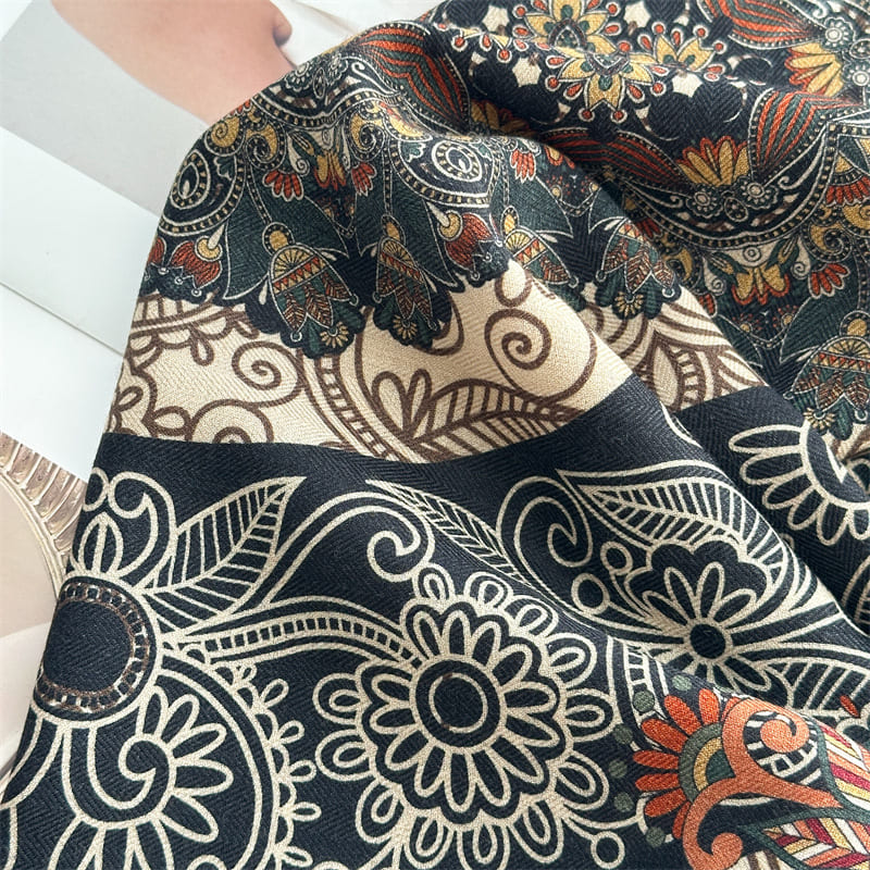 MaraSilk Pure Mulberry Silk-Wool Scarf - Square MS917