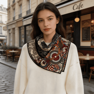 MaraSilk Pure Mulberry Silk-Wool Scarf - Square MS917